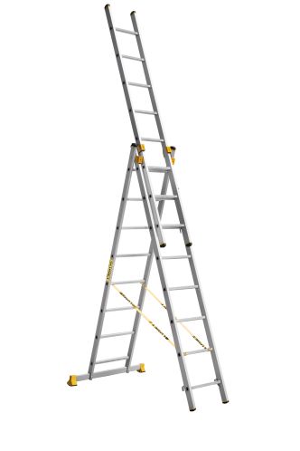 Алюминиевая профессиональная трехсекционная универсальная лестница
