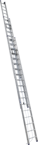 Aluminum Professional Triple Section Straight Ladder with Rope-and-Pulley System 