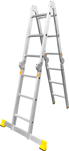 Aluminum Four Section Hinged Multipurpose Ladder (Transformer) 