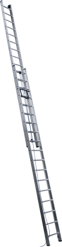 Aluminum Professional Double Section Straight Ladder with Rope-and-Pulley System 